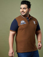 Men Plus Size Throttle Colorblock Polo Tshirt - bigbanana