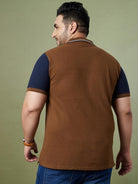 Men Plus Size Throttle Colorblock Polo Tshirt - bigbanana