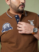 Men Plus Size Throttle Colorblock Polo Tshirt - bigbanana