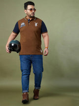 Men Plus Size Throttle Colorblock Polo Tshirt - bigbanana