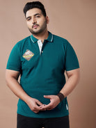 Men Plus Size Tinted Solid Polo Tshirt - bigbanana