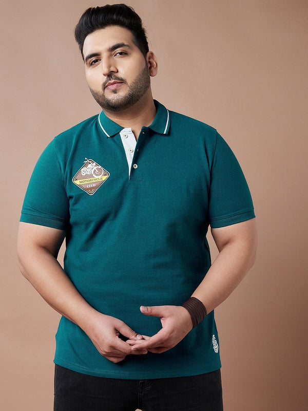 Men Plus Size Tinted Solid Polo Tshirt