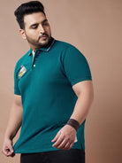 Men Plus Size Tinted Solid Polo Tshirt - bigbanana