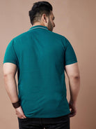 Men Plus Size Tinted Solid Polo Tshirt - bigbanana