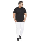 Men Plus Size Tonk-B Solid Henley Tshirt - bigbanana