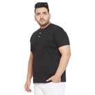 Men Plus Size Tonk-B Solid Henley Tshirt - bigbanana