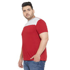 Men Plus Size Troop Colorblock Round Neck Tshirt - bigbanana