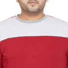 Men Plus Size Troop Colorblock Round Neck Tshirt - bigbanana