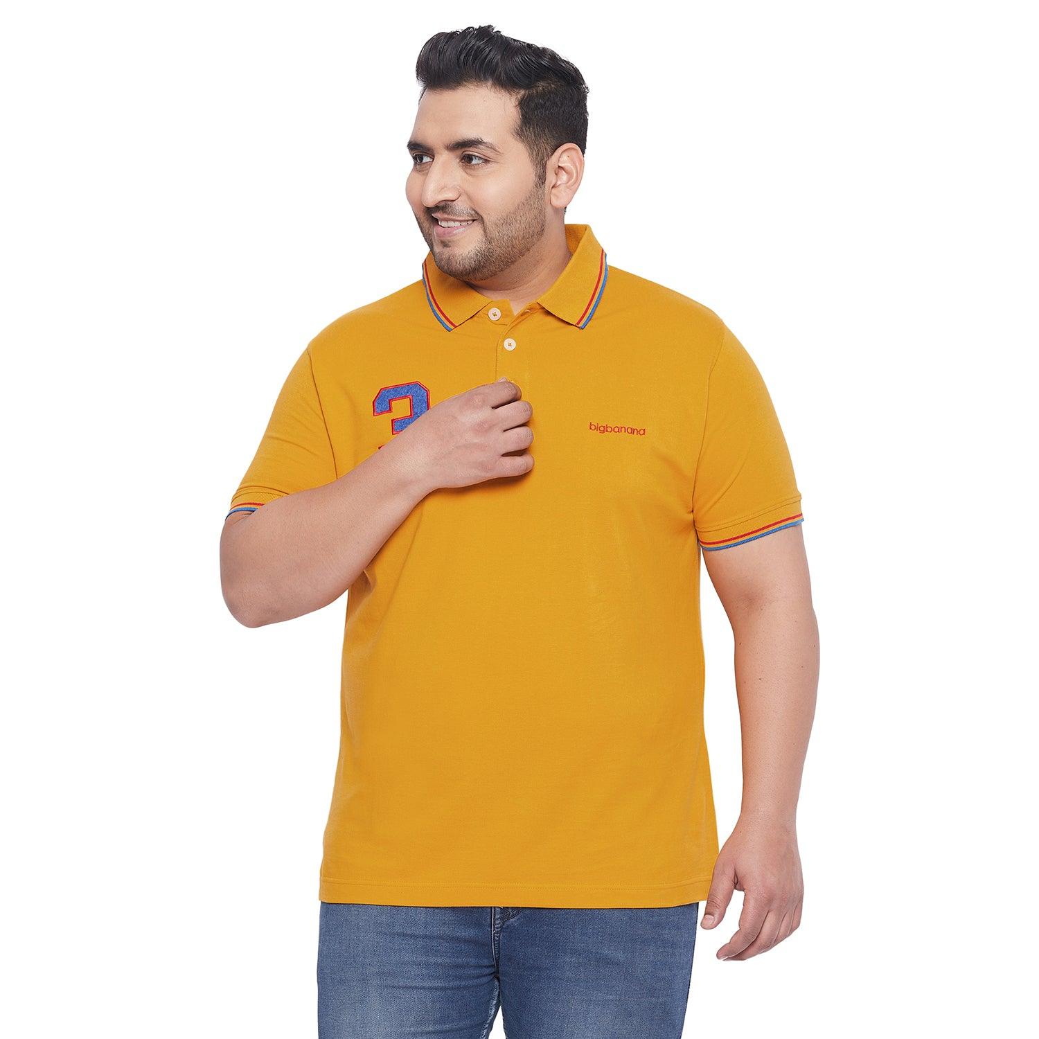 Men Plus Size Troy-Y Solid Polo Tshirt - bigbanana