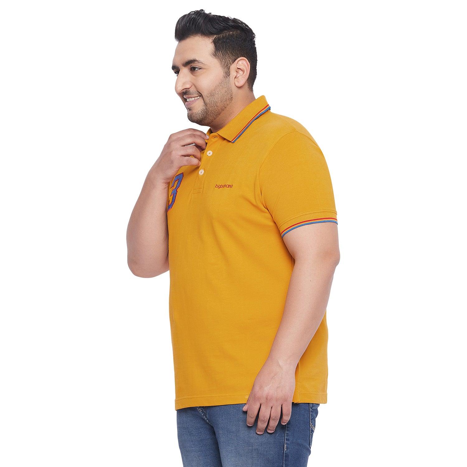 Men Plus Size Troy-Y Solid Polo Tshirt - bigbanana