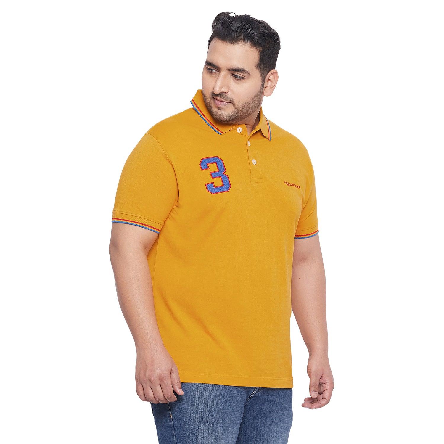 Men Plus Size Troy-Y Solid Polo Tshirt - bigbanana