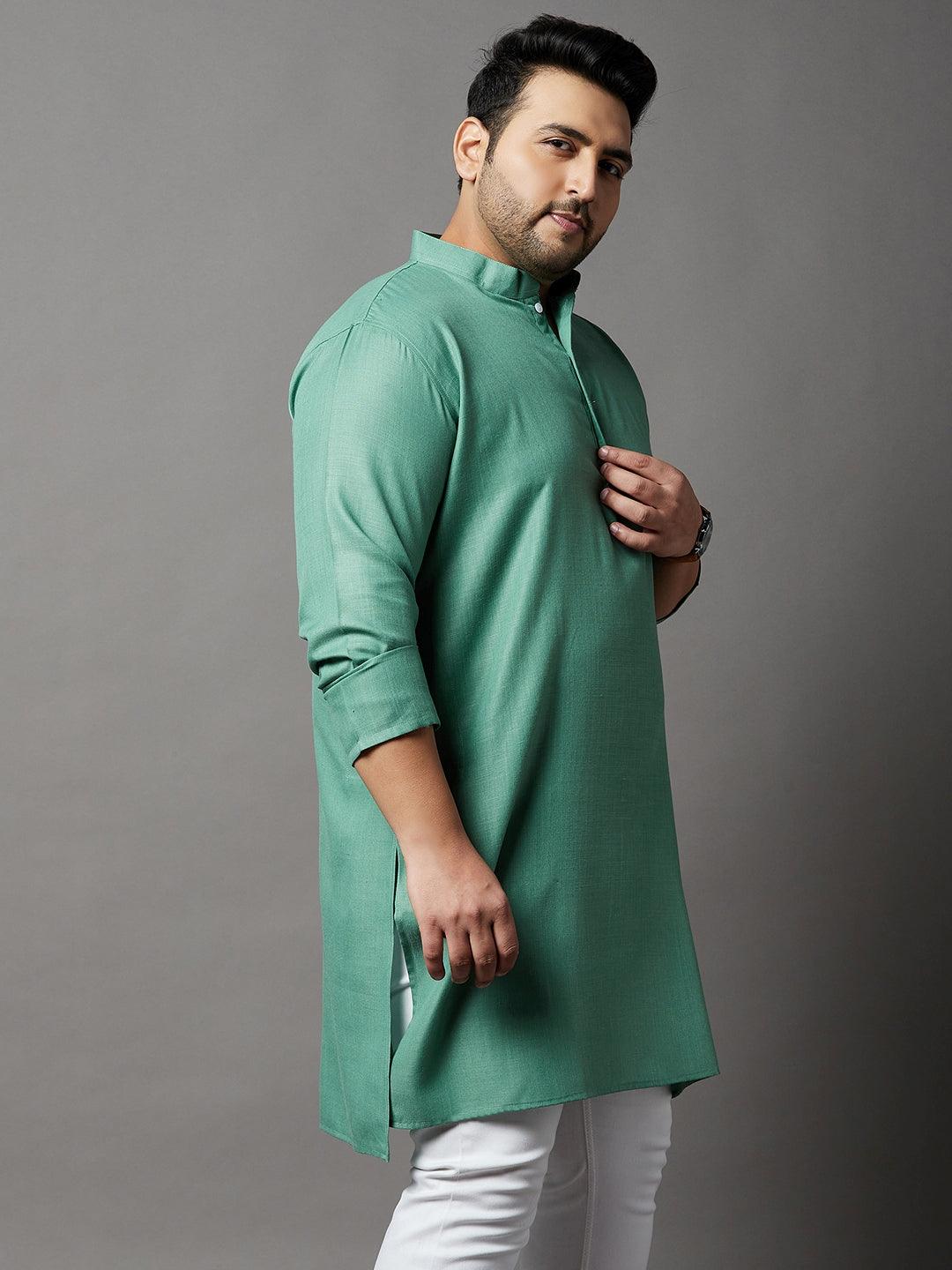 Men Plus Size Ullas Solid Kurta - bigbanana