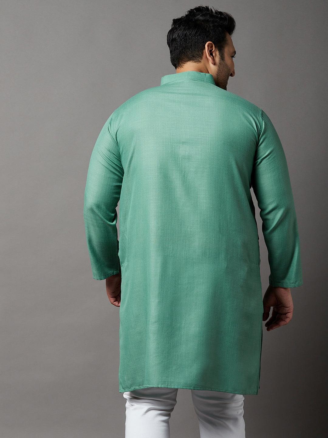 Men Plus Size Ullas Solid Kurta - bigbanana