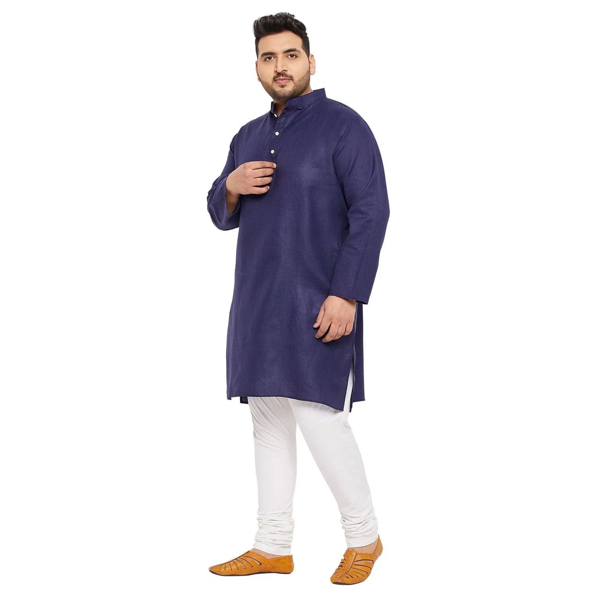 Men Plus Size Ullas-NB Solid Kurta - bigbanana