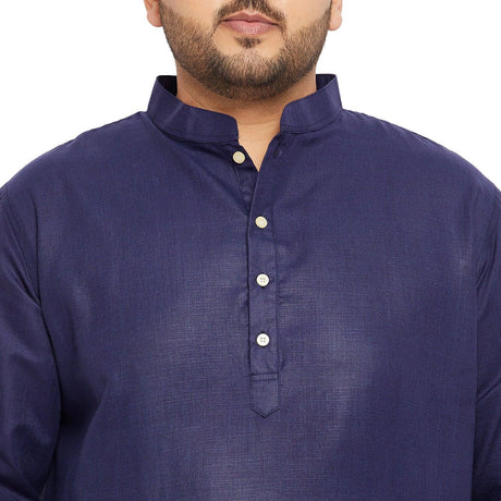 Men Plus Size Ullas-NB Solid Kurta - bigbanana