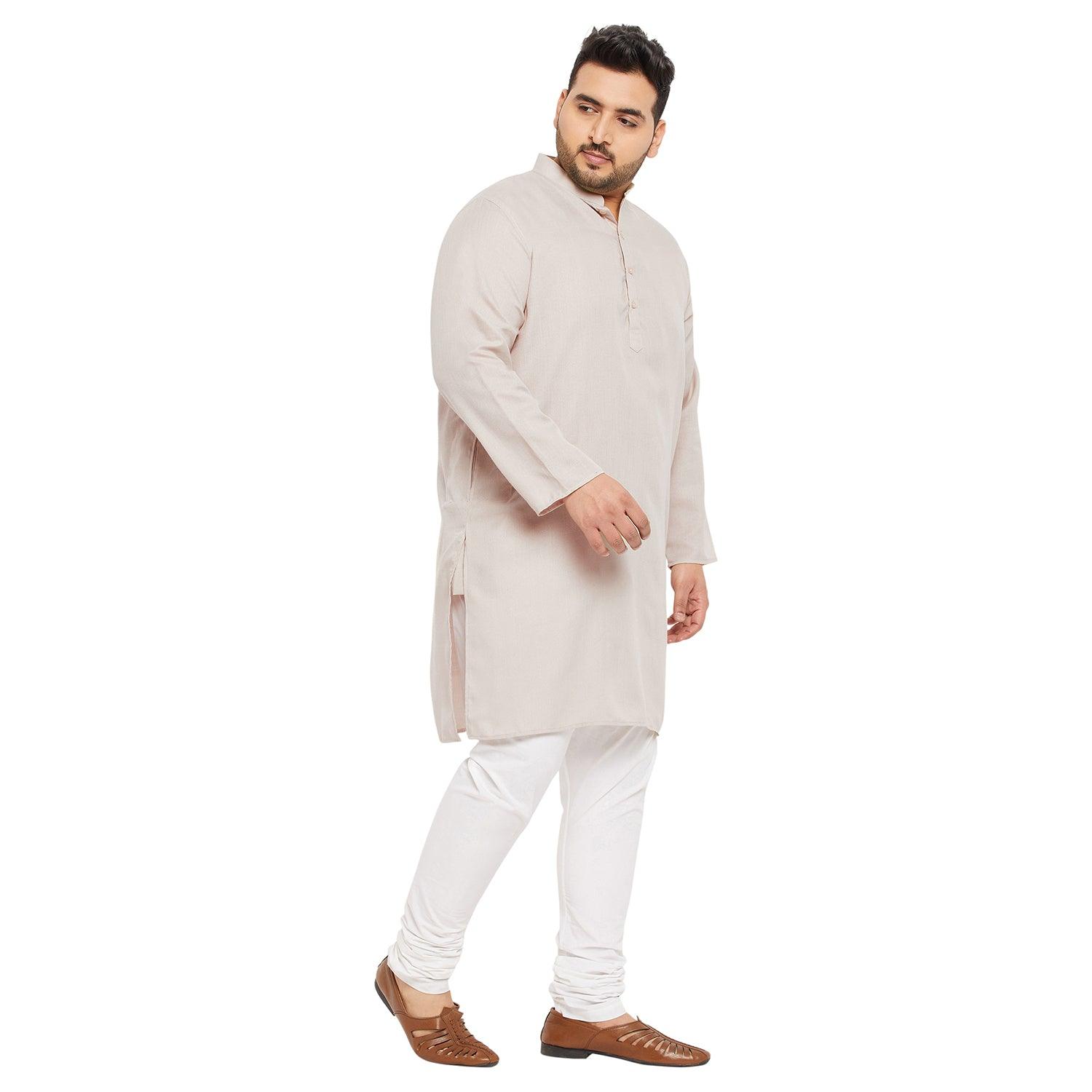 Men Plus Size Ullas-OW Solid Kurta - bigbanana