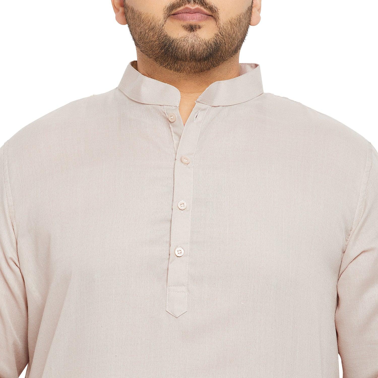 Men Plus Size Ullas-OW Solid Kurta - bigbanana