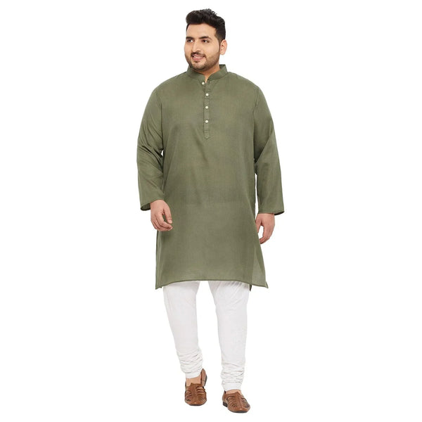 Men Plus Size Ullas-OL Solid Kurta