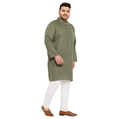 Men Plus Size Ullas-OL Solid Kurta - bigbanana
