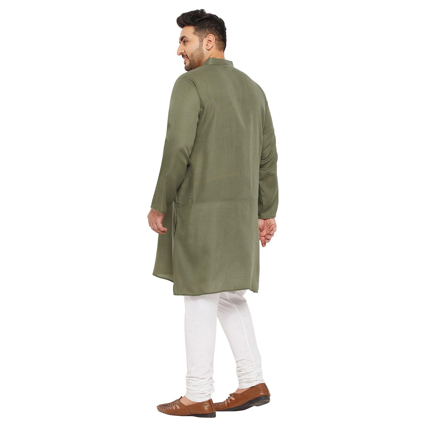 Men Plus Size Ullas-OL Solid Kurta - bigbanana