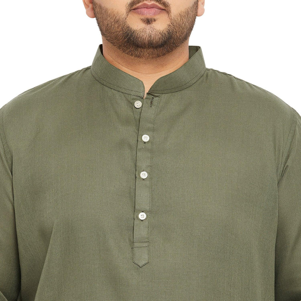 Men Plus Size Ullas-OL Solid Kurta - bigbanana