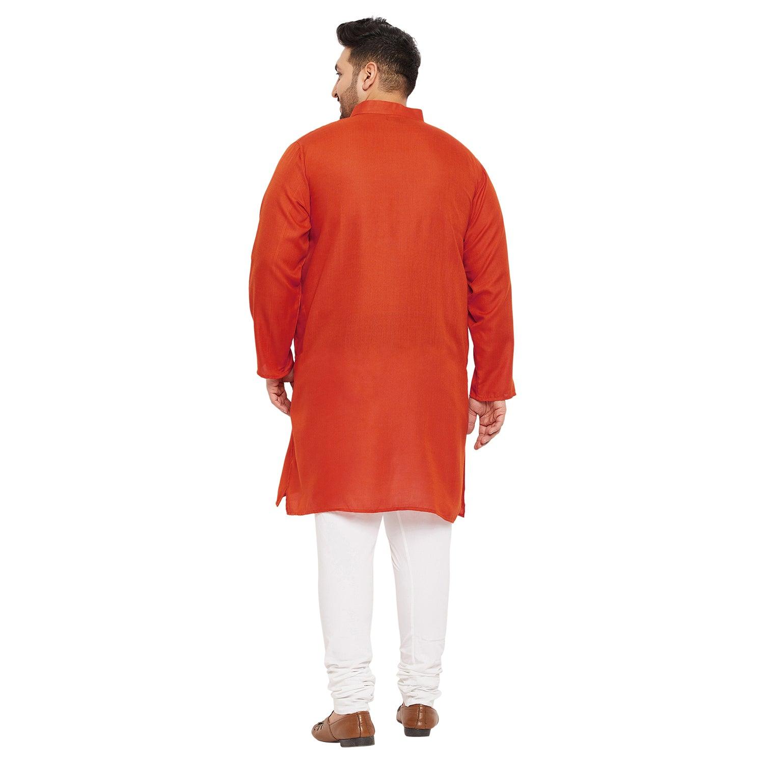 Men Plus Size Ullas-O Solid Kurta - bigbanana