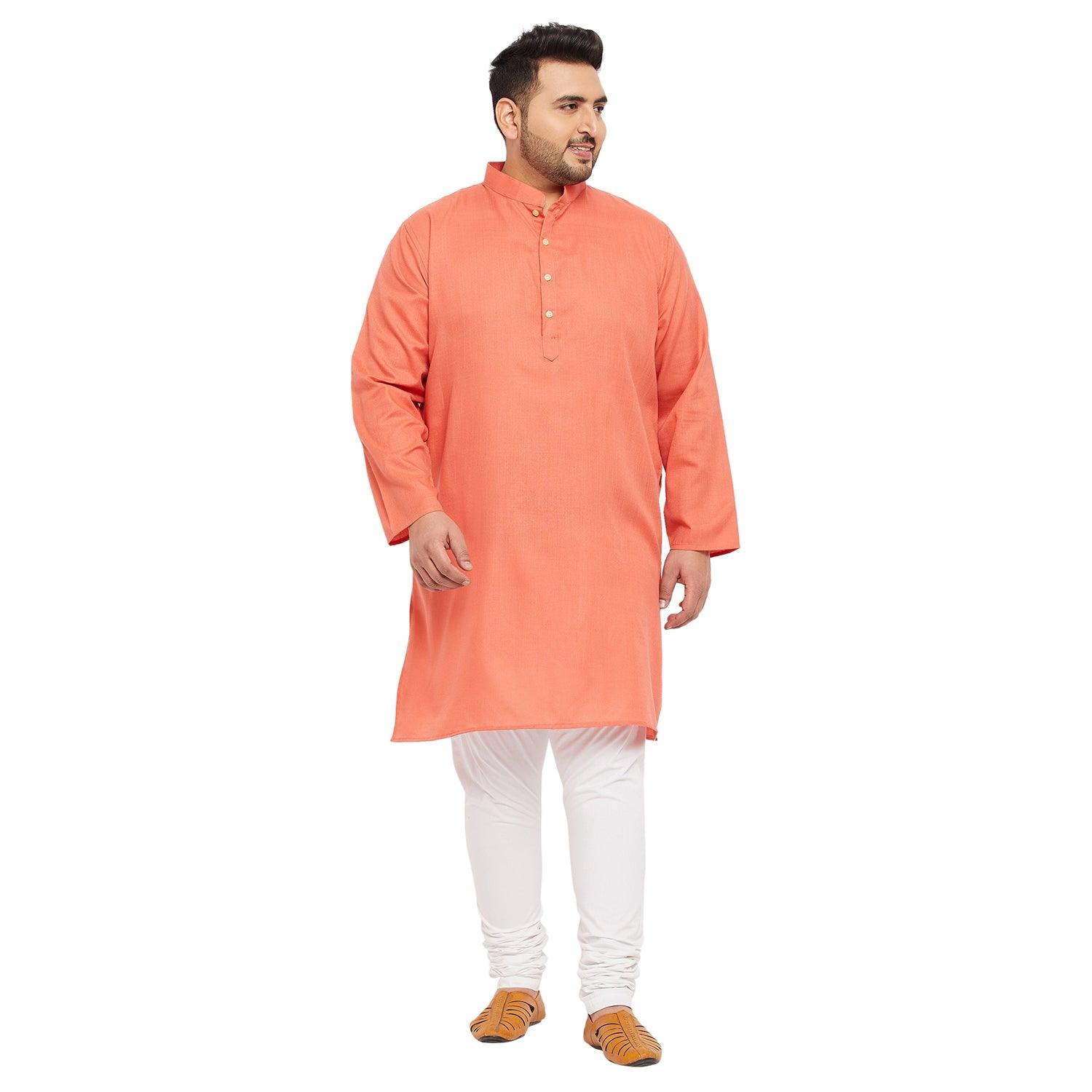 Men Plus Size Ullas-P Solid Kurta - bigbanana