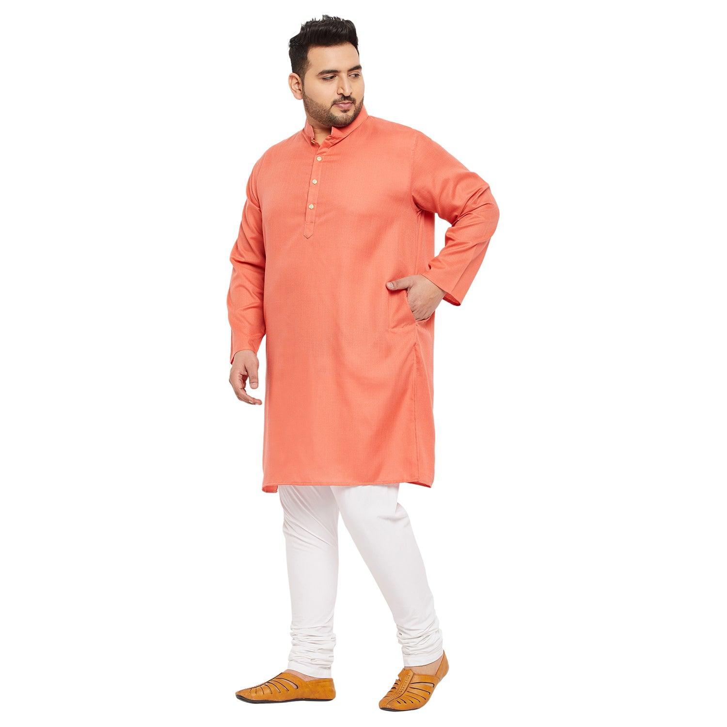 Men Plus Size Ullas-P Solid Kurta - bigbanana