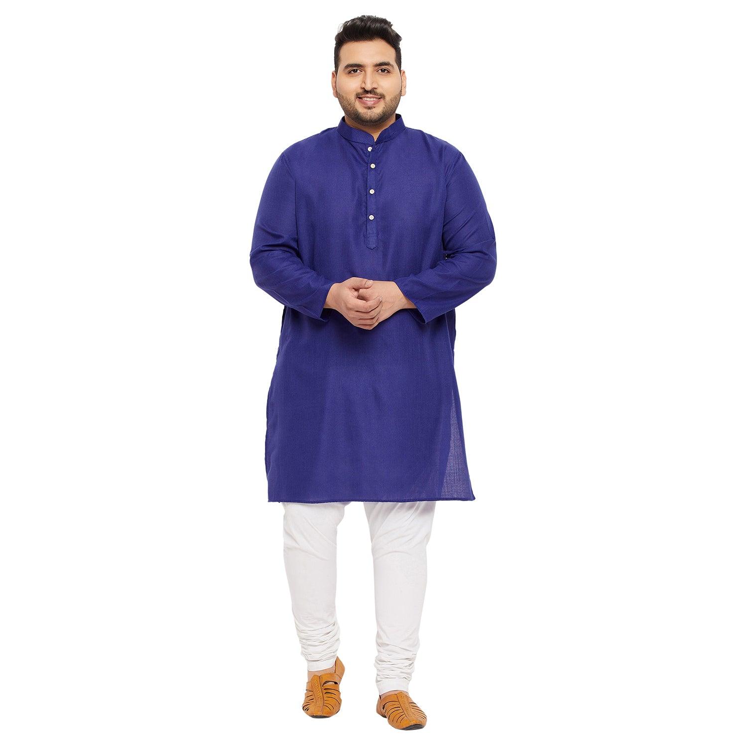 Men Plus Size Ullas-RB Solid Kurta - bigbanana