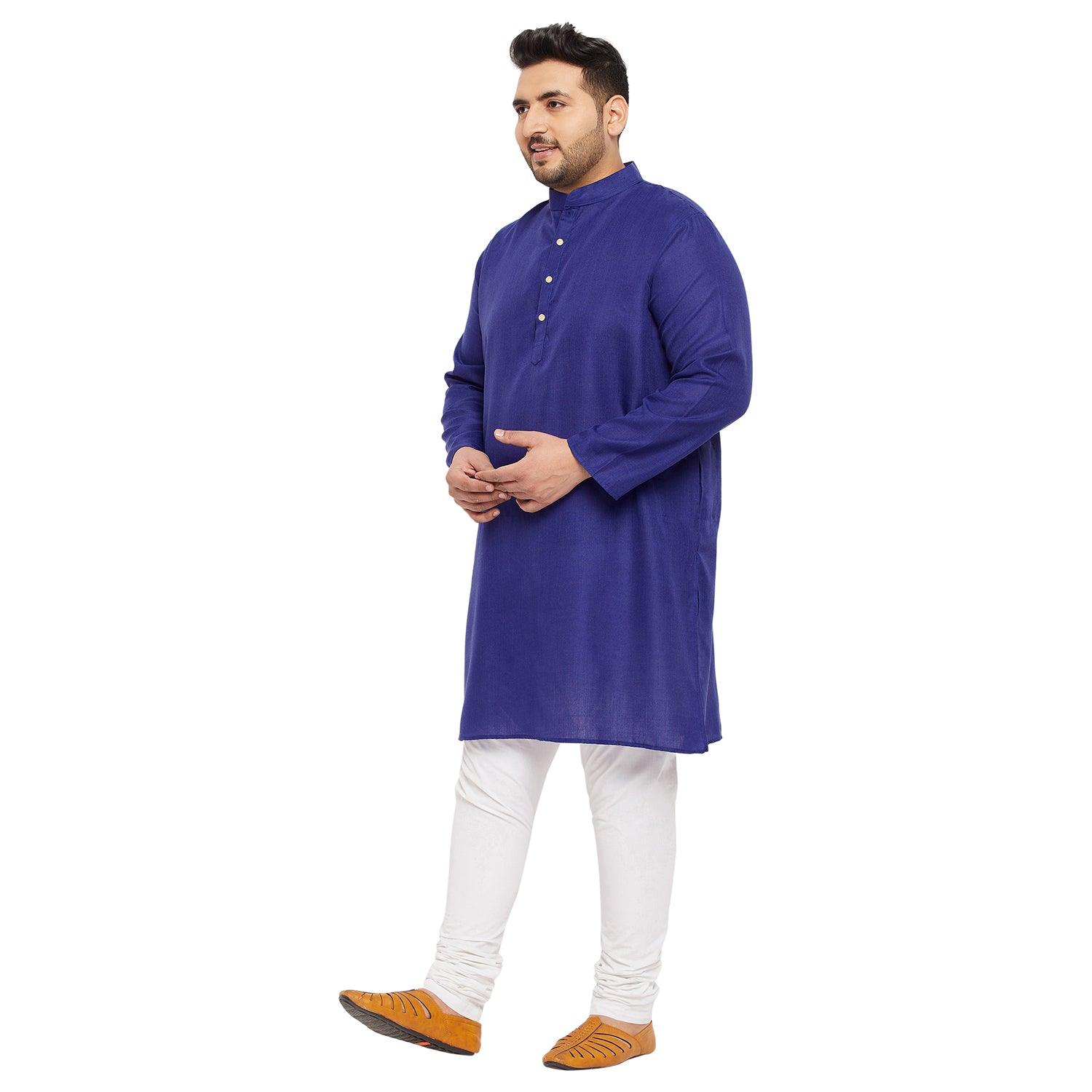 Men Plus Size Ullas-RB Solid Kurta - bigbanana