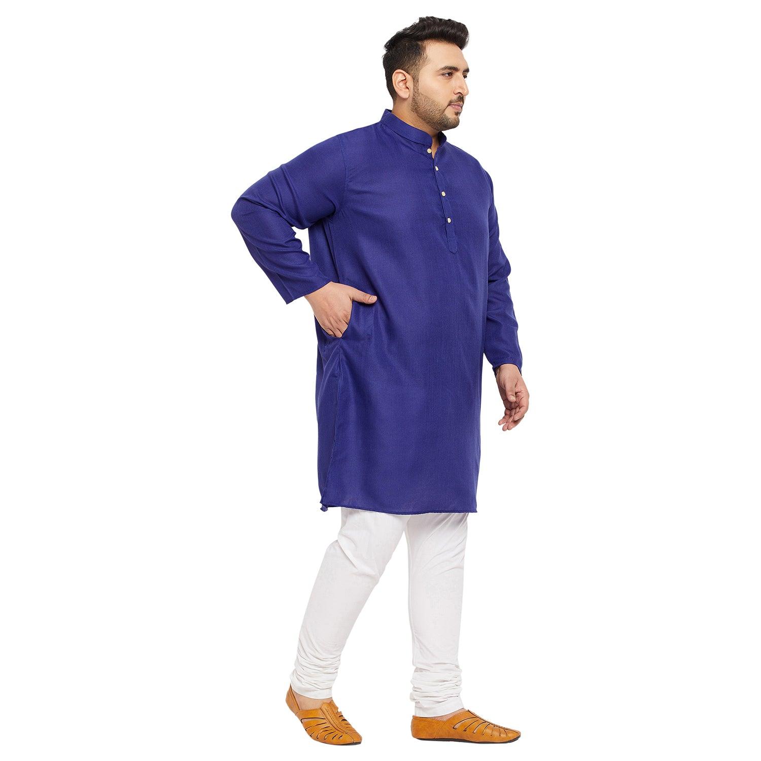 Men Plus Size Ullas-RB Solid Kurta - bigbanana