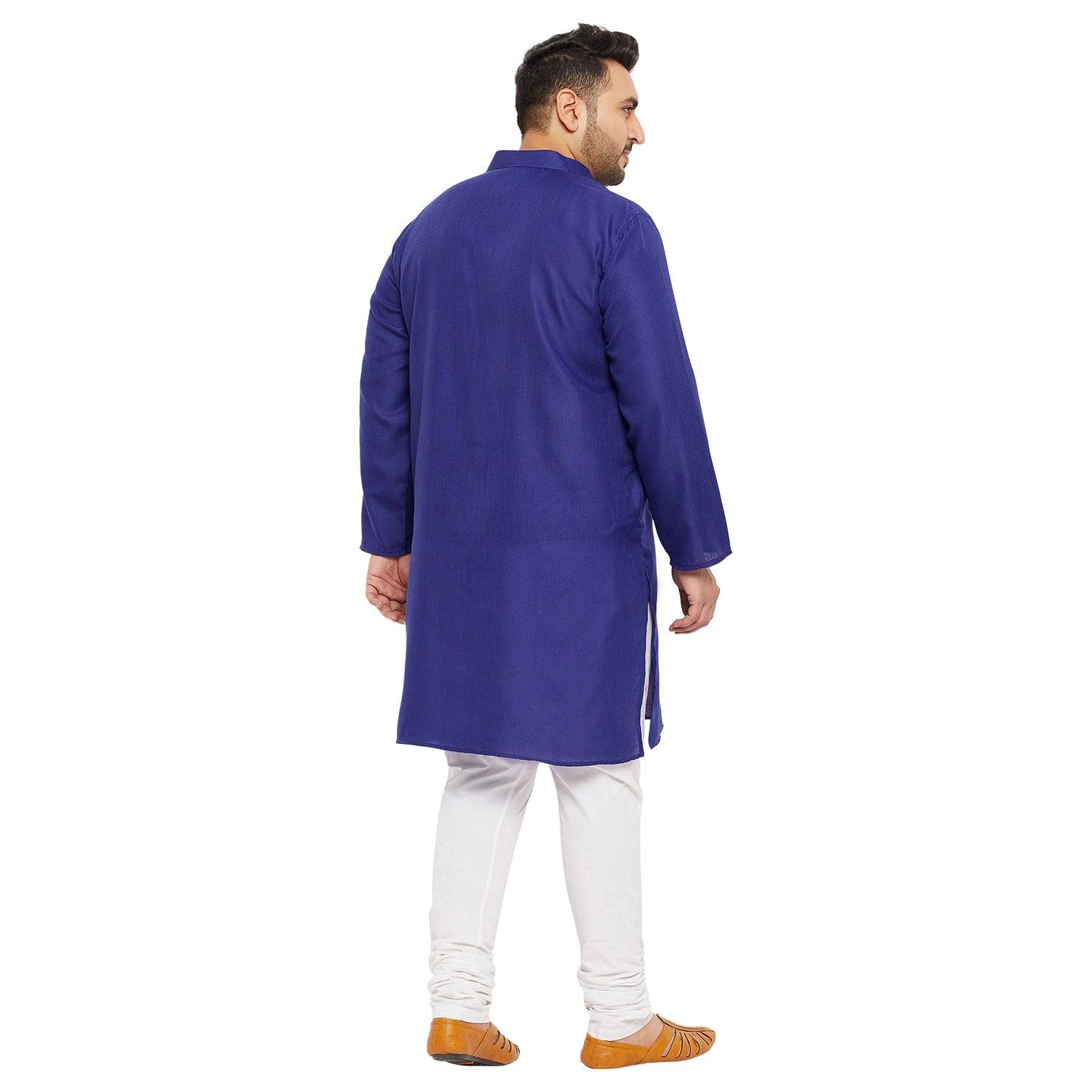 Men Plus Size Ullas-RB Solid Kurta - bigbanana