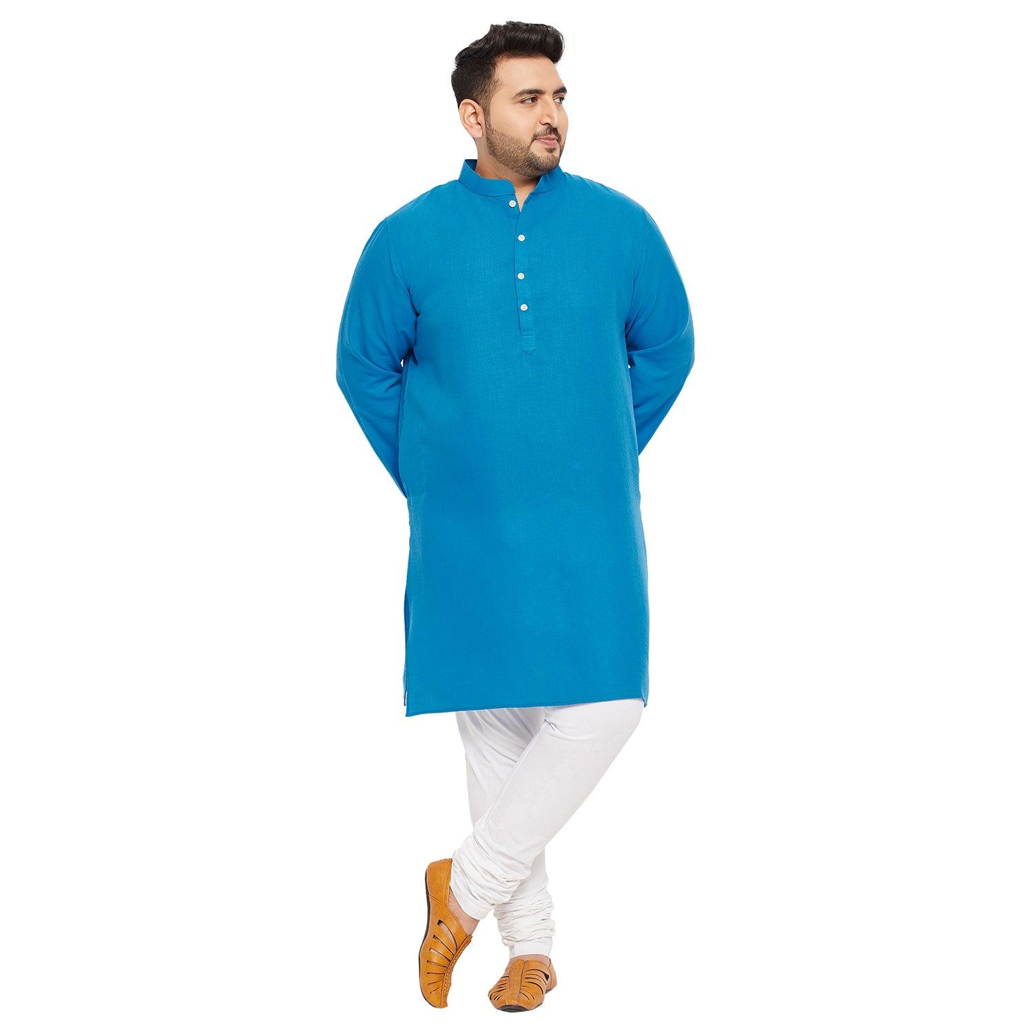 Men Plus Size Ullas-SB Solid Kurta - bigbanana