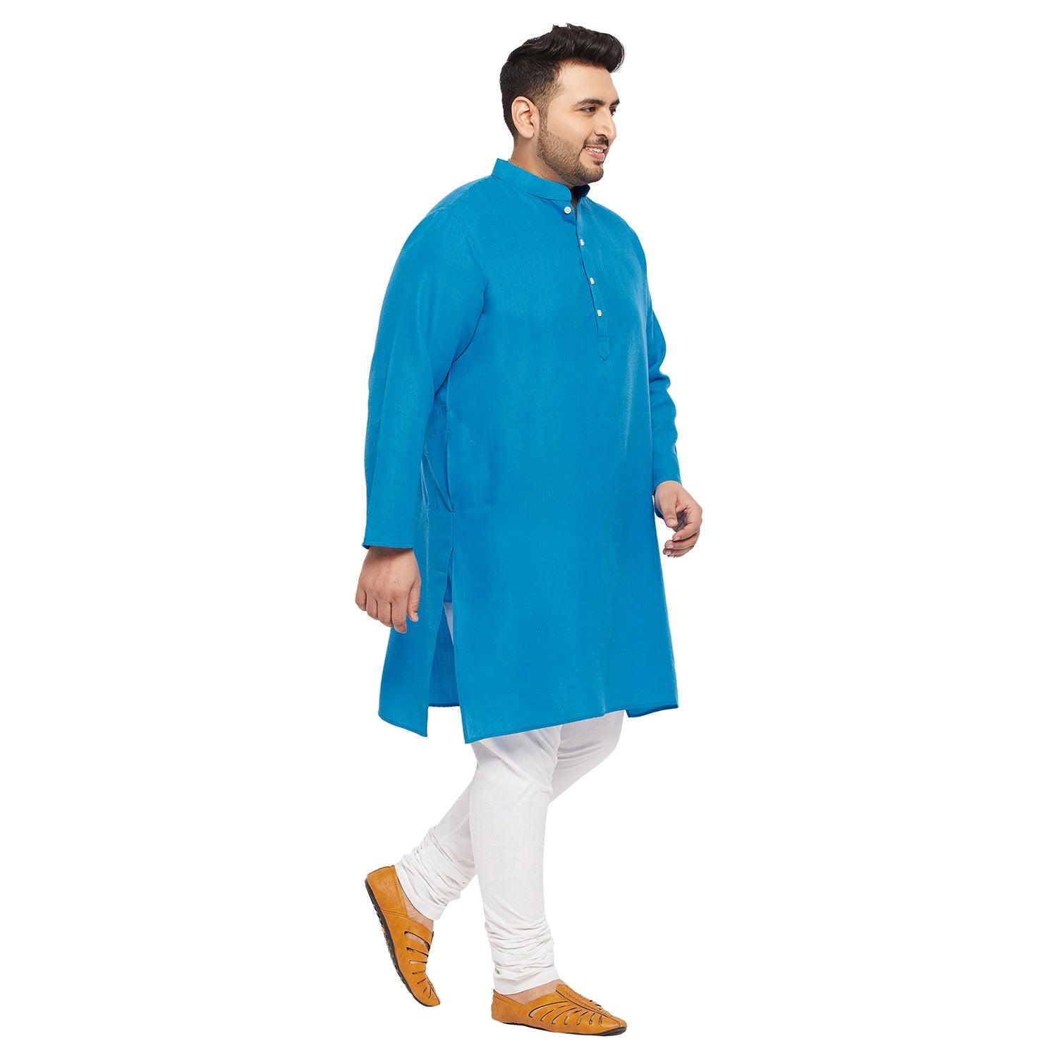 Men Plus Size Ullas-SB Solid Kurta - bigbanana