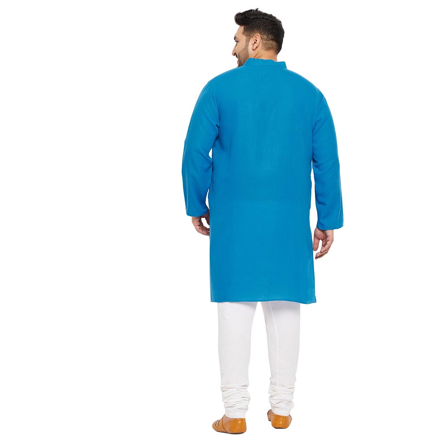 Men Plus Size Ullas-SB Solid Kurta - bigbanana