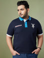 Men Plus Size Valve Colorblock Polo Tshirt - bigbanana