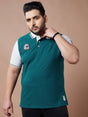 Men Plus Size Visor Colorblock Polo Tshirt - bigbanana