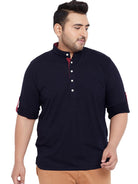 Men Plus Size Warren Solid Henley Tshirt - bigbanana