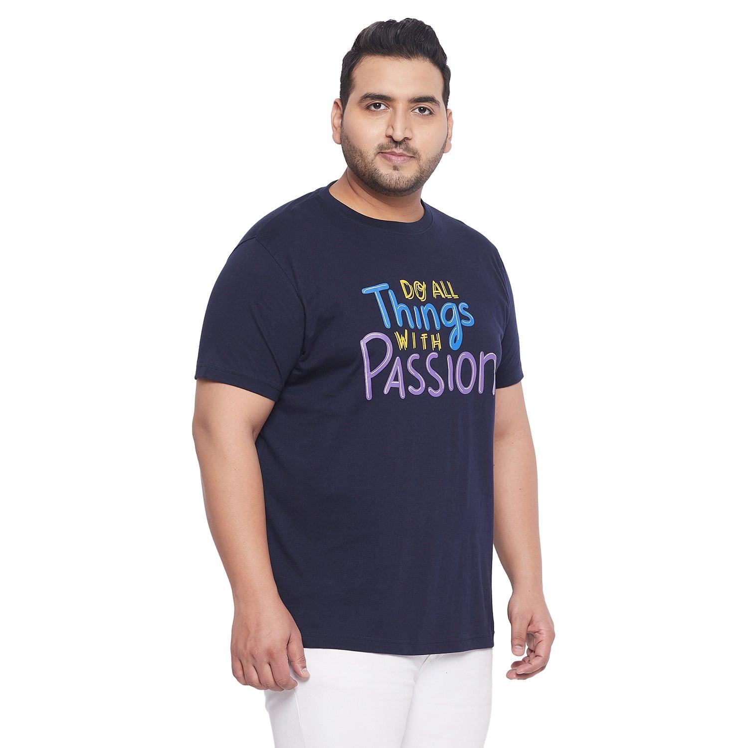 Men Plus Size Watt Printed Round Neck Tshirt - bigbanana