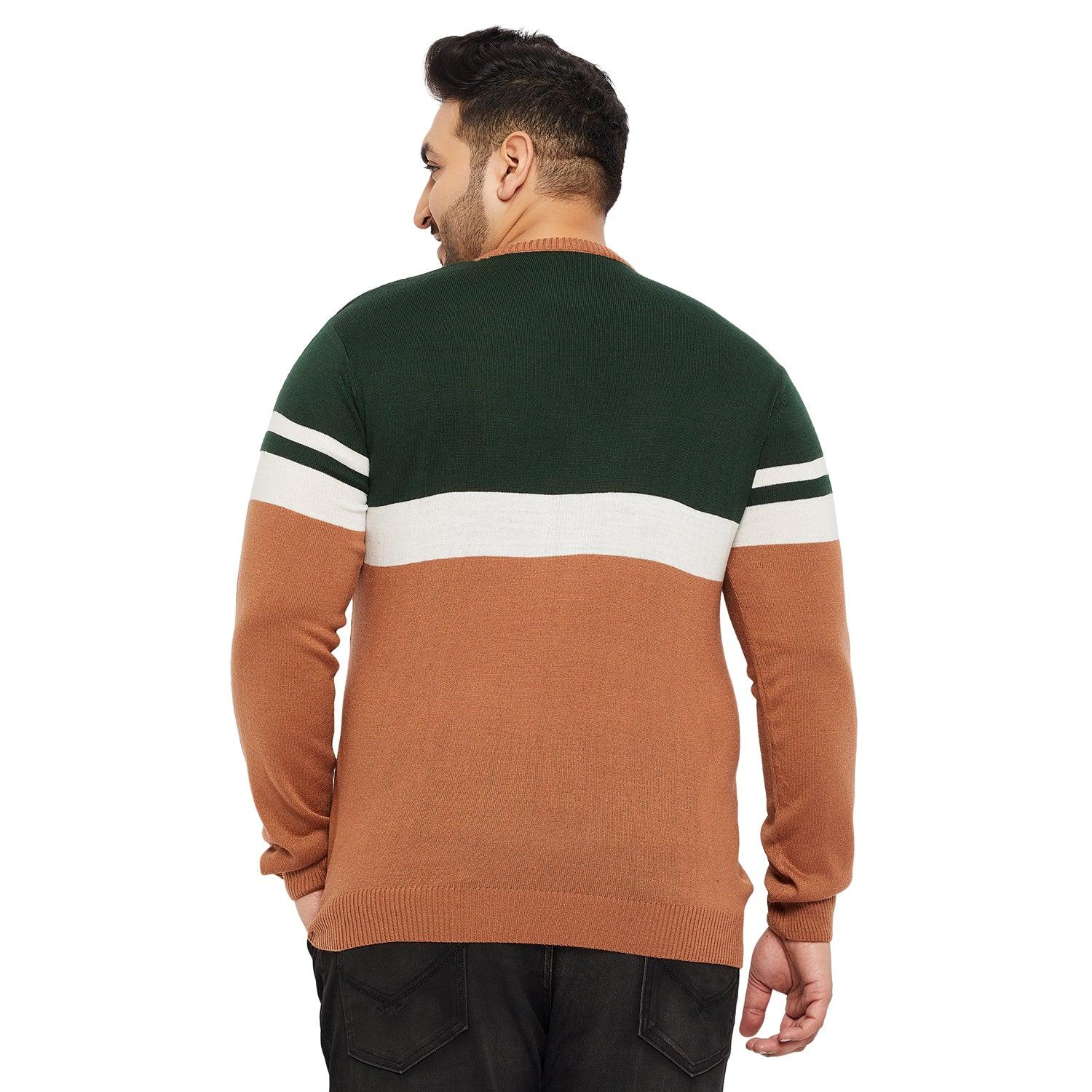 Men Plus Size Windser Striped Sweater - bigbanana