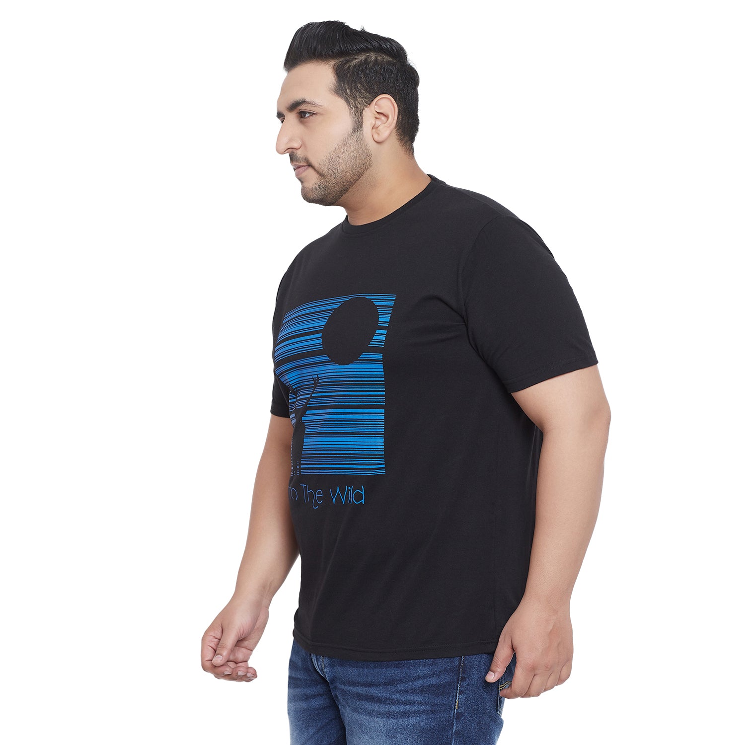 Men Plus Size Wing Printed Round Neck Tshirt - bigbanana