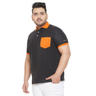 Men Plus Size Wok Colorblock Polo Tshirt - bigbanana