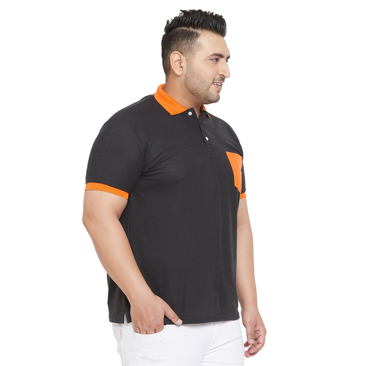 Men Plus Size Wok Colorblock Polo Tshirt - bigbanana