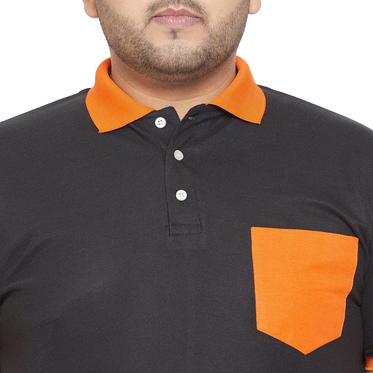 Men Plus Size Wok Colorblock Polo Tshirt - bigbanana