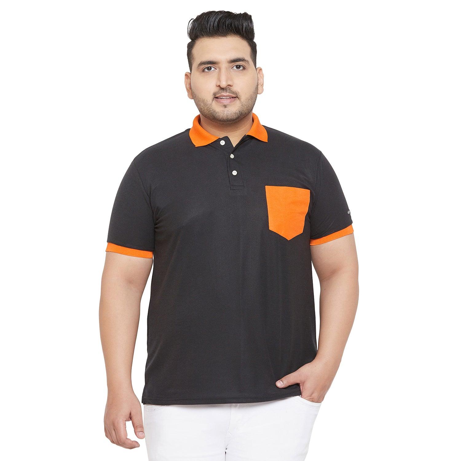 Men Plus Size Wok Colorblock Polo Tshirt - bigbanana