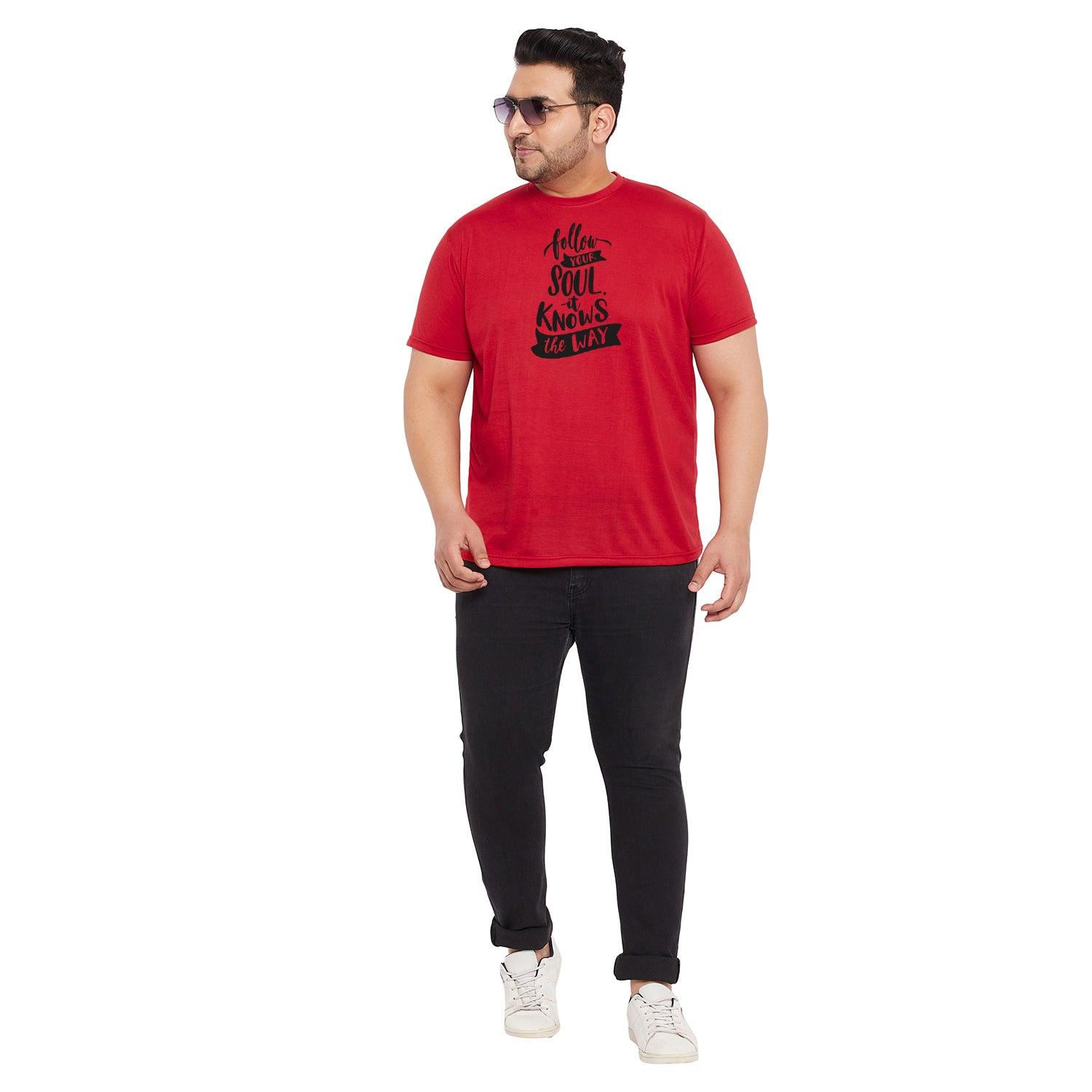 Men Plus Size Wokeman Printed Round Neck Tshirt - bigbanana