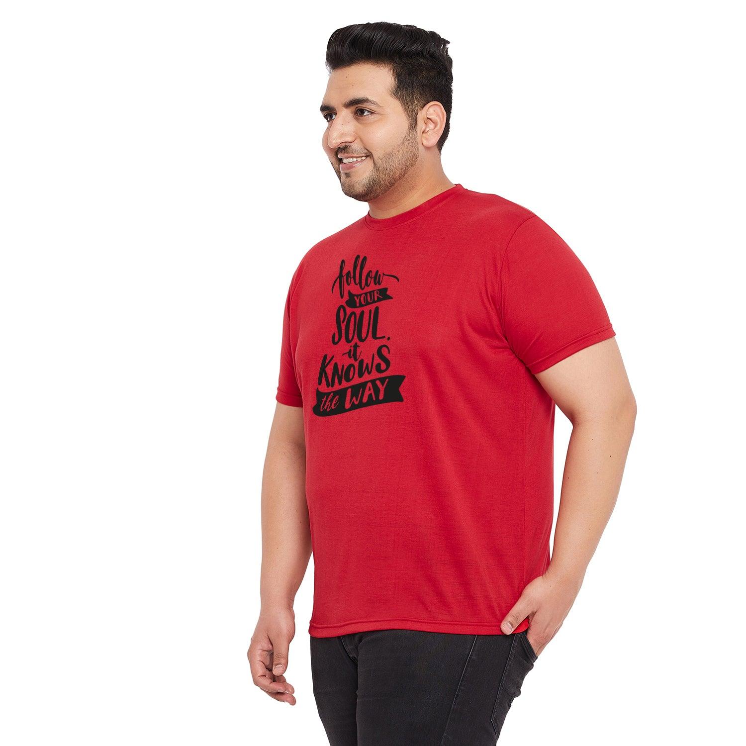 Men Plus Size Wokeman Printed Round Neck Tshirt - bigbanana