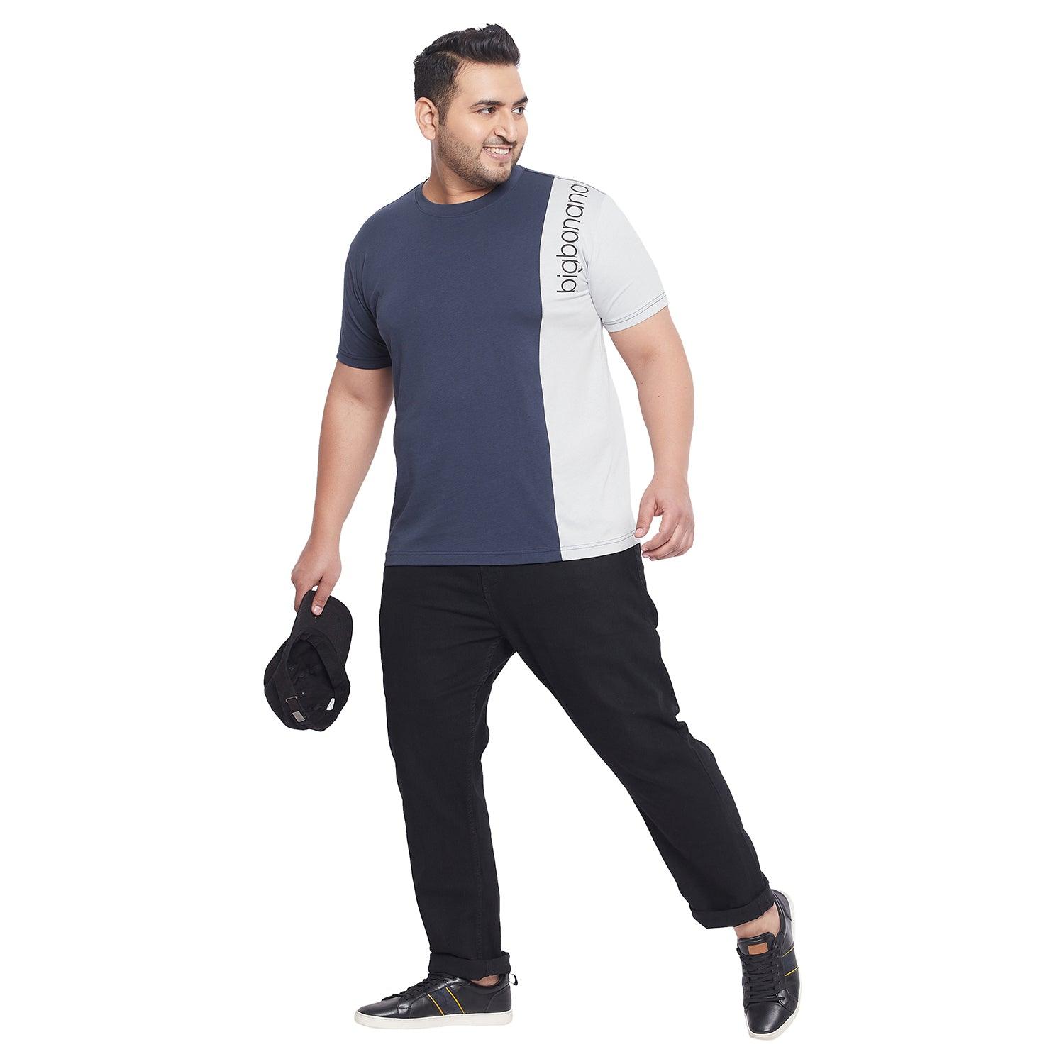 Men Plus Size Wren Colorblock Round Neck Tshirt - bigbanana