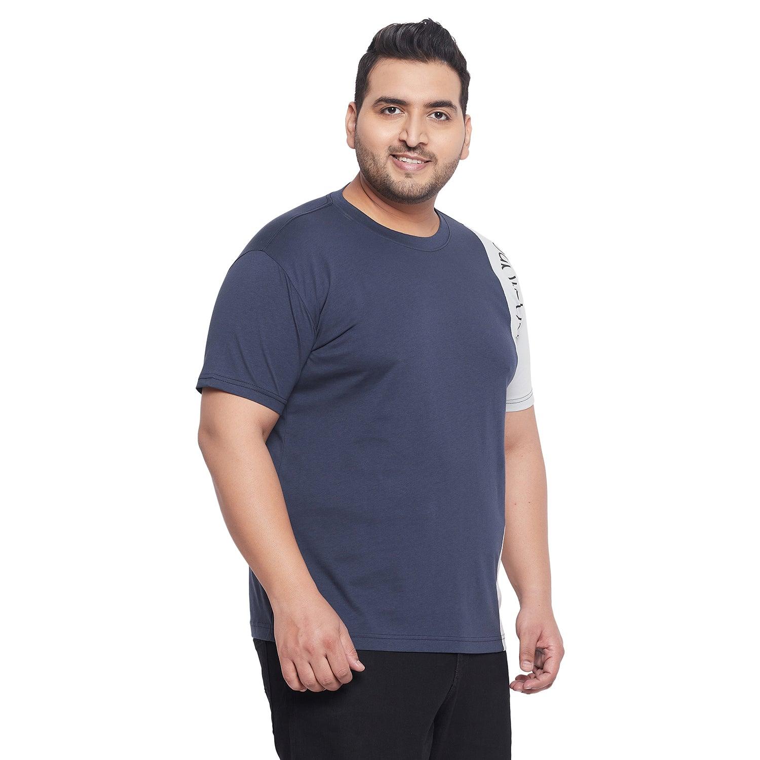 Men Plus Size Wren Colorblock Round Neck Tshirt - bigbanana